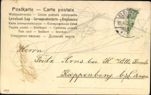 Passepartout Ak Glückwunsch Ostern, Kind, Osterhasen