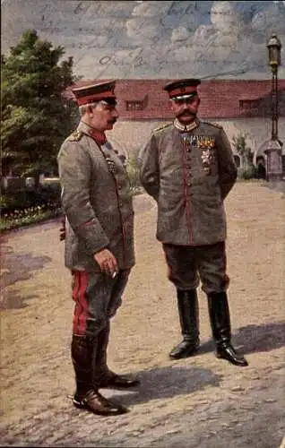Ak Kaiser Wilhelm II., Generalfeldmarschall Paul von Hindenburg, Schloss zu Posen, 1915