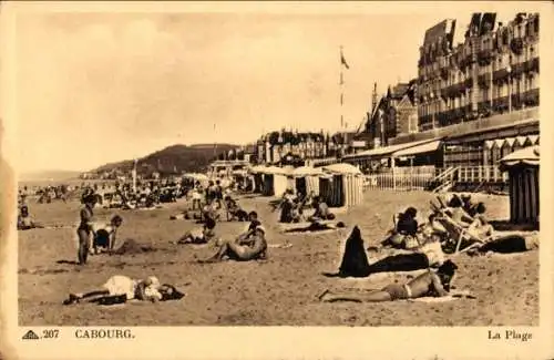 Ak Cabourg Calvados, Strand