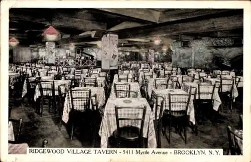 Ak Brooklyn New York City USA, Ridgewood Village Tavern, 5411 Myrtle Avenue