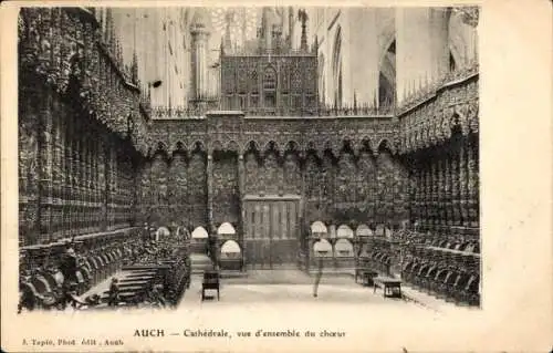 Ak Auch Gers, Cathédrale, vue d'ensemble du choeur