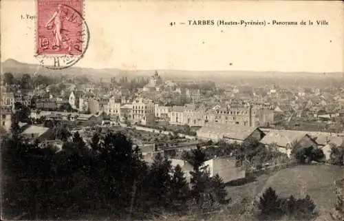 Ak Tarbes Hautes Pyrénées, Panoramablick auf die Stadt Tarbes