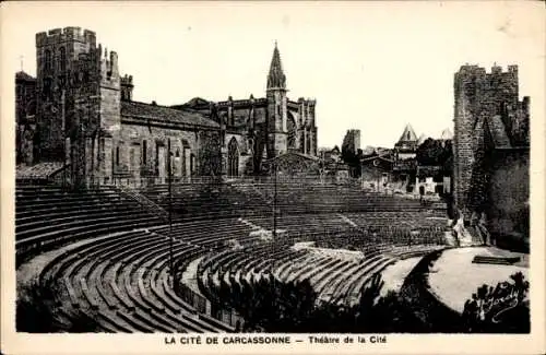 Ak Carcassonne Aude, Théâtre de la Cité, Carcassonne