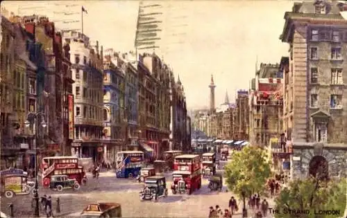 Ak London City England, The Strand, London. - One of London's busiest thoroughfares, connectin...