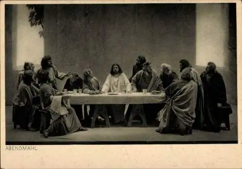 Ak Passionsspiele Oberammergau 1930, Abendmahl, Jesus mit seinen Jüngern