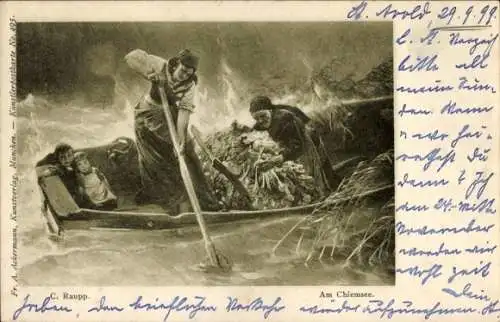 Künstler Ak Raupp, C., Chiemsee, Frauen im Ruderboot