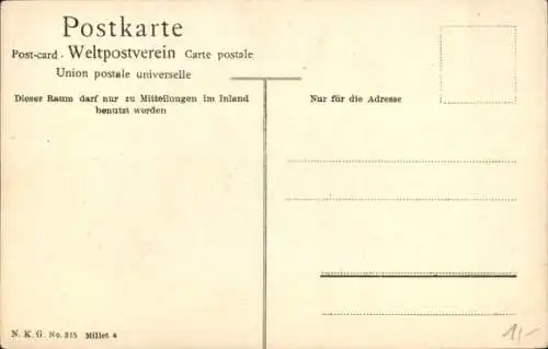 Künstler Ak Millet, Jean François, Feldarbeiter, Bauer, Breithacke