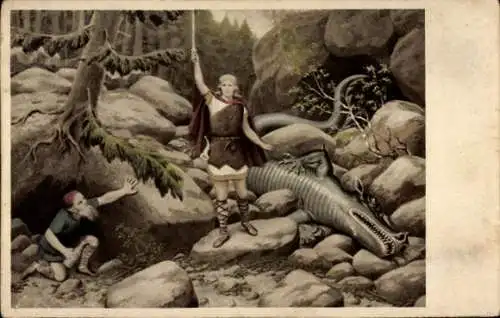 Künstler Ak Hering, Walküre, Wagner, Opernszene