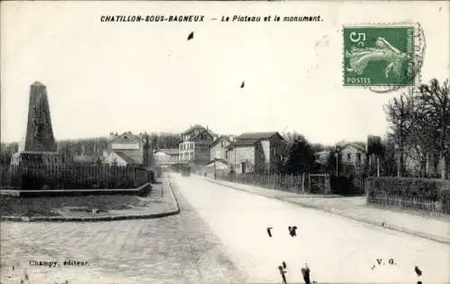 Ak Chatillon sous Bagneux Hauts de Seine, Le Plateau, Monument