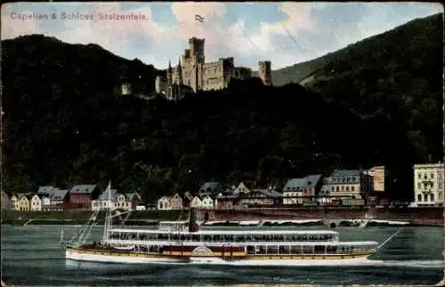 Ak Koblenz, Schloss Stolzenfels, Salondampfer Lohengrim