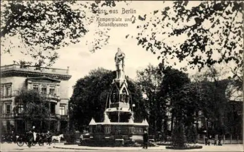 Ak Berlin Tiergarten, Rolandbrunnen am Kemperplatz