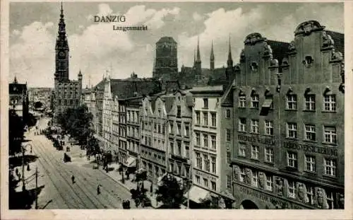 Ak Gdańsk Danzig,  Langenmarkt
