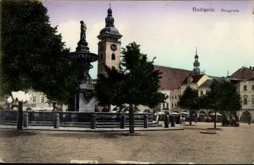 Ak České Budějovice Budweis Südböhmen, Ringplatz