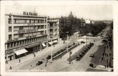 Ak Szczecin Stettin Pommern, Paradeplatz, Berliner Tor, UFA Palast