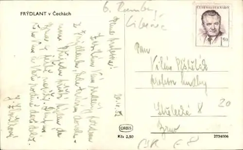 Ak Frydlant v Cechach Region Reichenberg, Straße,Häuser