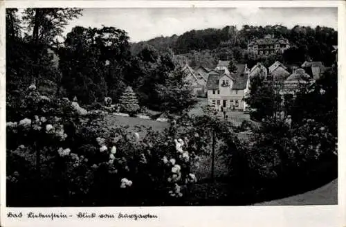 Ak Bad Liebenstein im Thüringer Wald, Vorderansicht von  Häuser, Bäume, Rosen