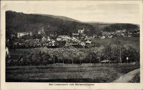 Ak Bad Liebenstein im Thüringer Wald, Stadtansicht, Häuser, Landschaft, Marlenwäldchen, Schwar...