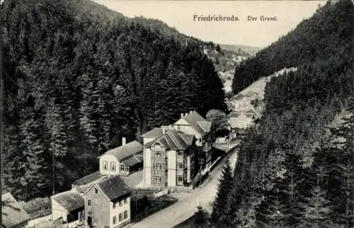 Ak Friedrichroda im Thüringer Wald, Der Grund, Villen im Tal