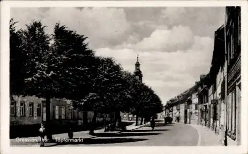Ak Greußen in Thüringen, Töpfermarkt