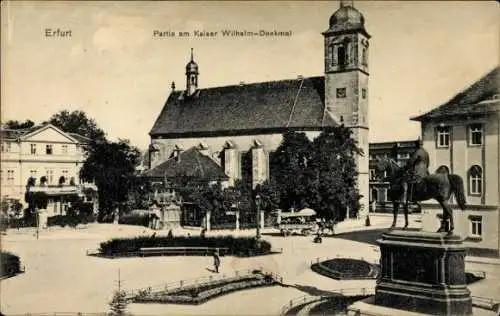 Ak Erfurt in Thüringen, Kaiser Wilhelm-Denkmal, Kirche, historische Gebäude, Stadtansicht