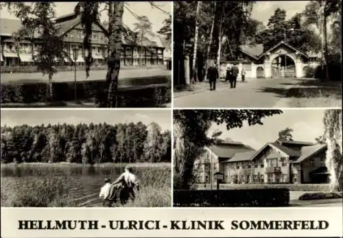 Ak Sommerfeld Kremmen in Brandenburg, Hellmuth Ulrici Klinik, See, Eingangstor