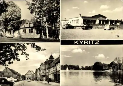 Ak Kyritz in der Prignitz, Zwei Ansichten von  Gaststätte Waldhof am Obersee, Straßenansicht, ...
