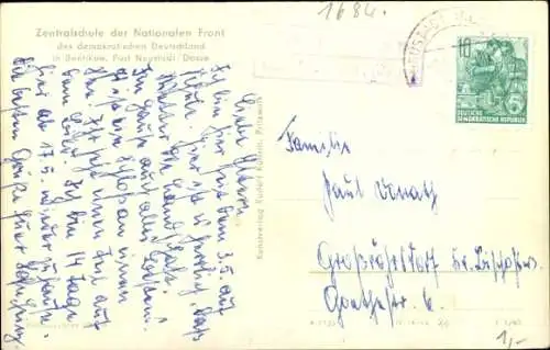 Ak Neustadt Dosse in Brandenburg, Zentralschule der Nationalen Front