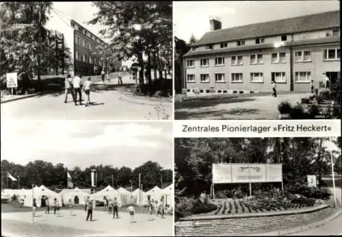 Ak Malchow in Mecklenburg, Zentrales Pionierlager Fritz Heckert, Gebäude, Zeltlager, Blumenbeet