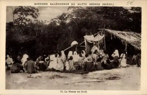 Ak Volkstypen Matto Grosso Brasilien, Messe en foret