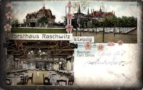 Ak Raschwitz Markkleeberg in Sachsen, Forsthaus Raschwitz, Besitzer Carl Orlin