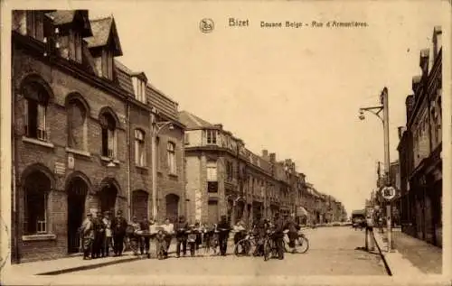 Ak Bizet Comines Warneton Wallonien Hennegau, Belgischer Zoll, Rue d'Armentieres