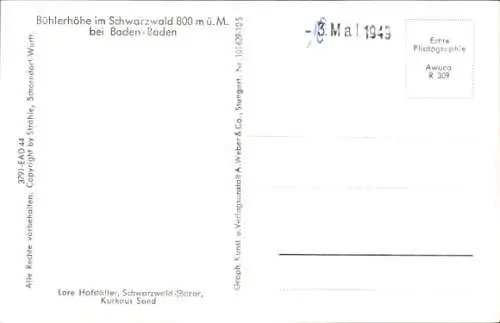 Ak Bühlerhöhe Bühl in Baden, Fliegeraufnahme
