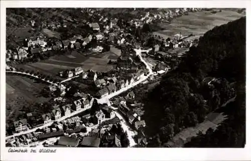 Ak Calmbach Bad Wildbad im Schwarzwald, Fliegeraufnahme