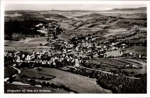 Ak Abtsgmünd Ostalbkreis, Fliegeraufnahme, Blick ins Kochertal