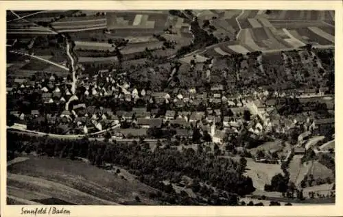 Ak Sennfeld Adelsheim in Baden, Fliegeraufnahme