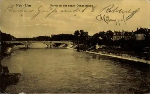 Ak Neu Ulm in Schwaben, Donaubrücke
