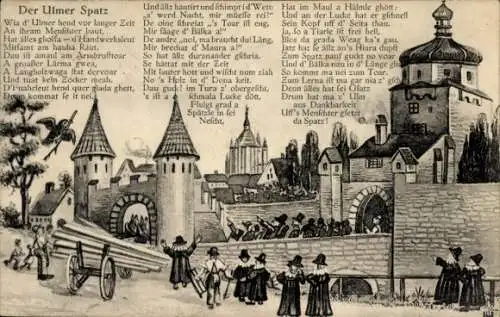 Ak Ulm an der Donau, Der Ulmer Spatz