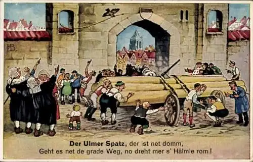 Ak Ulm an der Donau, Ulmer Spatz