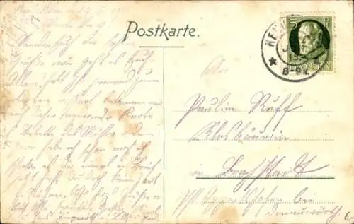 Ak Ulm an der Donau, Totalansicht, Kirchturm, Frau, Tracht