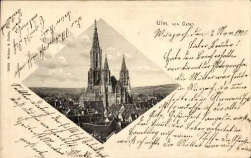 Ak Ulm an der Donau, Münster von Osten