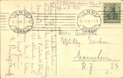 Ak Ulm an der Donau, Garnisonkirche