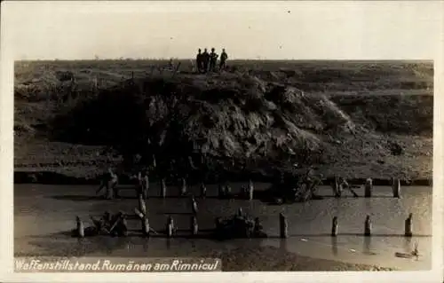 Foto Ak Rumänien, Waffenstillstand, rumänische Soldaten am Rimnicul