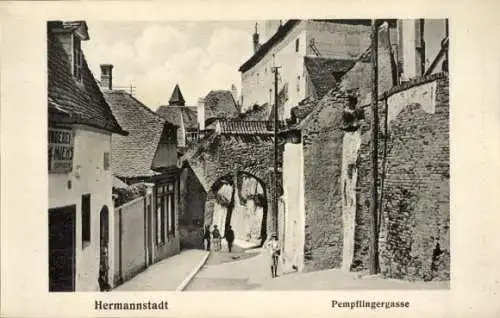 Ak Sibiu Nagyszeben Hermannstadt Rumänien, Pempflingergasse
