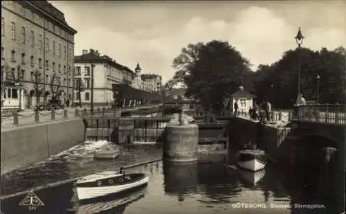 Ak Göteborg Schweden, Schleuse
