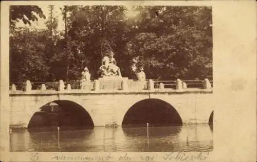 Ak Warszawa Warschau Polen, Lazienki Park, Denkmal von König Sobieski