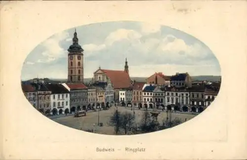 Präge Passepartout Ak České Budějovice Budweis Südböhmen, Ringplatz