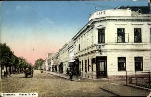 Ak Amstetten in Niederösterreich, Wiener Straße, Café
