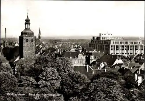 Ak Recklinghausen, Stadt der Ruhrfestspiele, Teilansicht, Kirche