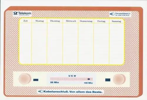 Stundenplan Reklame Telekom, Fernmeldeamt 4, Kabelanschluss, Radio