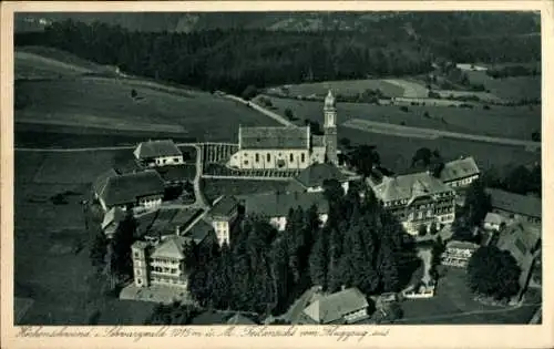 Ak Höchenschwand im Schwarzwald, Luftbild, Kirche